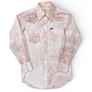 Vintage Lee Extra Long Tails Embroidered Western Cowboy Pearl Snap Rodeo Shirt L